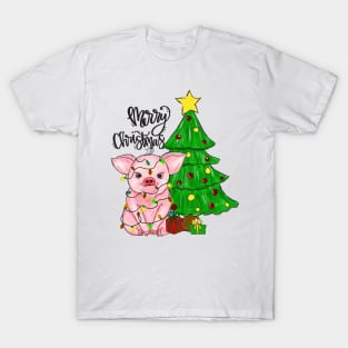 Merry Christmas Pig funny T-Shirt